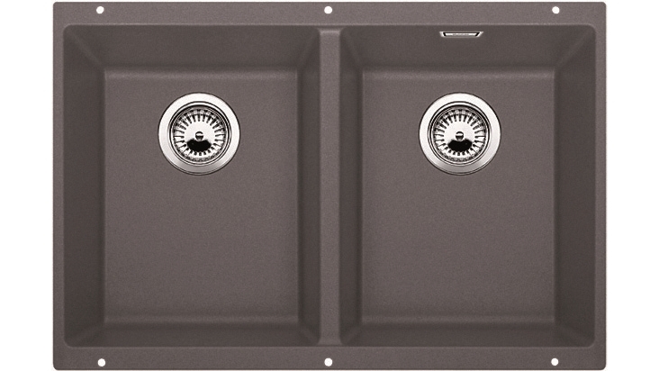 Blanco Silgranit Double Bowl Undermount Sink - Rock Grey