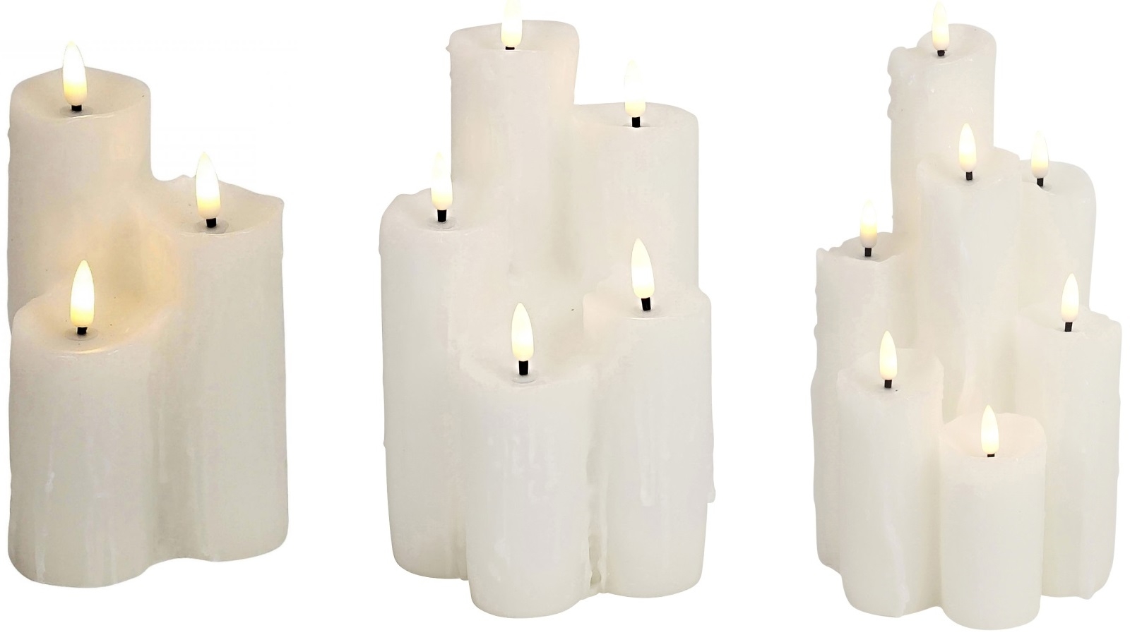 Heaven LED Wax White Candle Cluster
