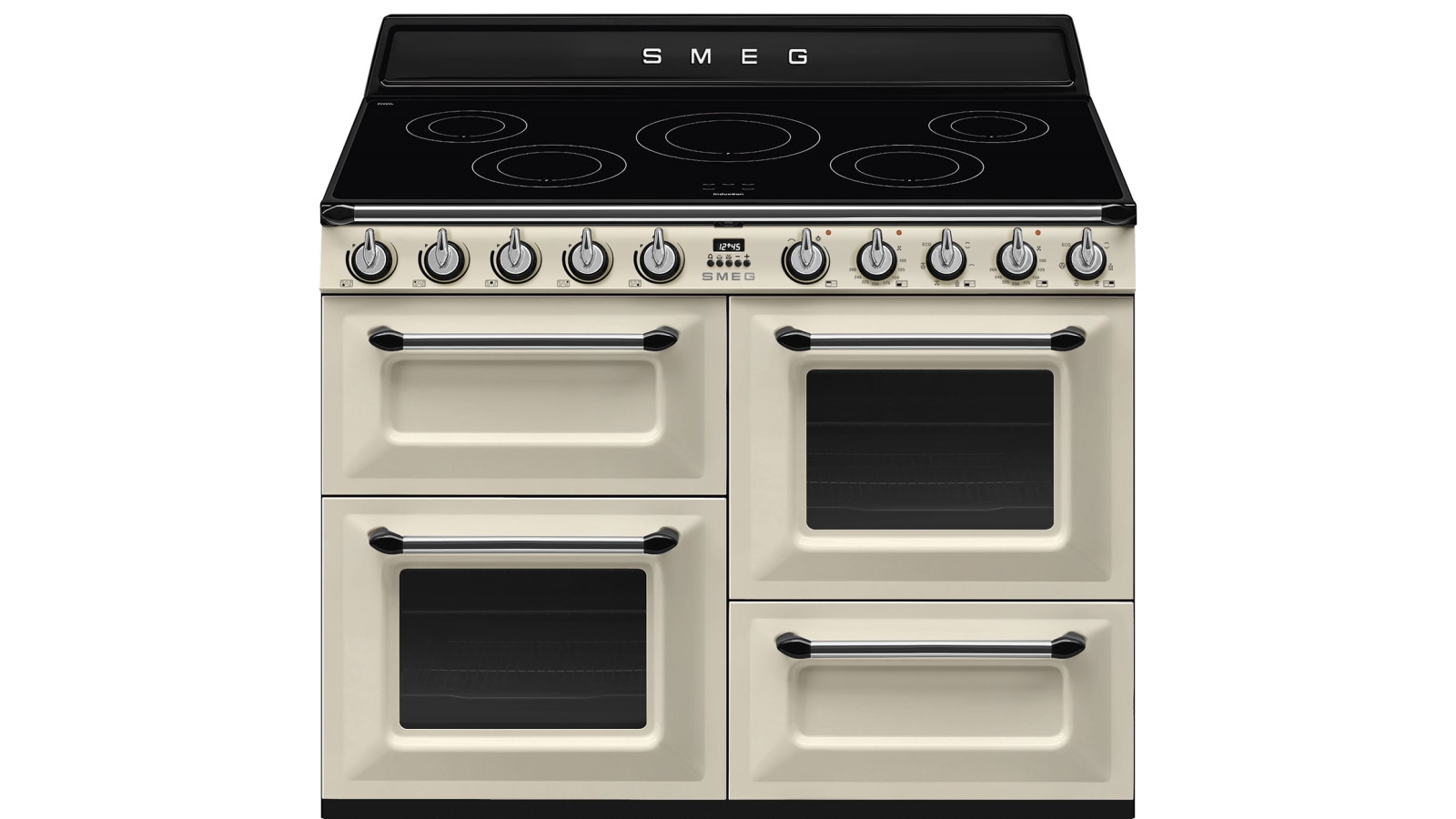 Smeg 1100mm Victoria Induction Freestanding Cooker Panna Cream Domayne