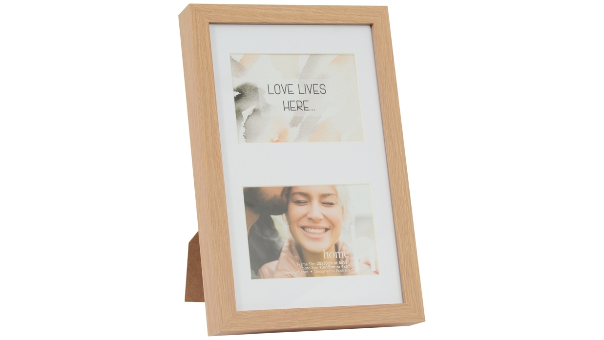 UR1 Home 8x12-inch Oak Photo Frame with 2 4x6-inch Openings