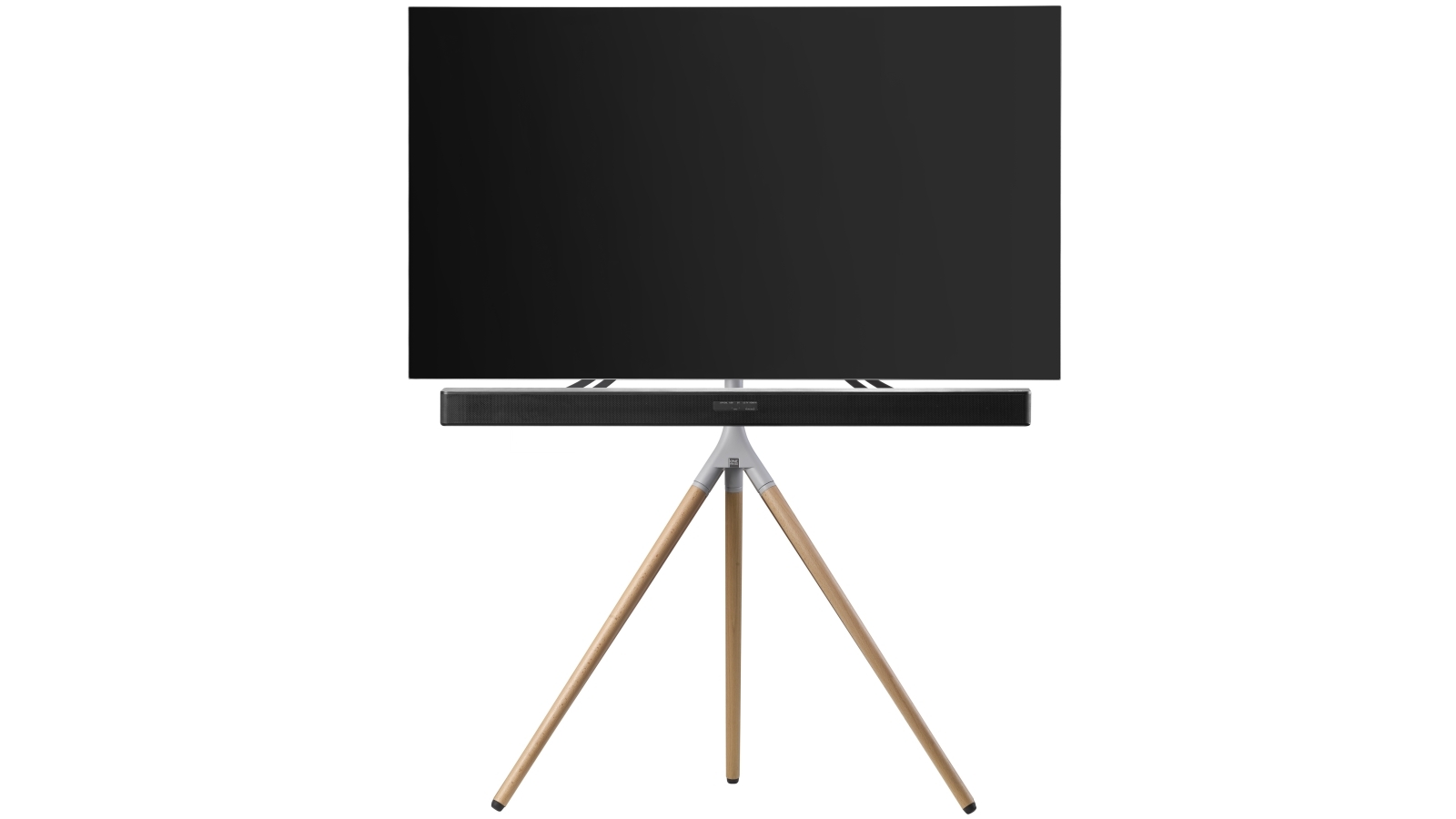 One For All Tripod Universal TV Stand - Light Oak/Silver Grey