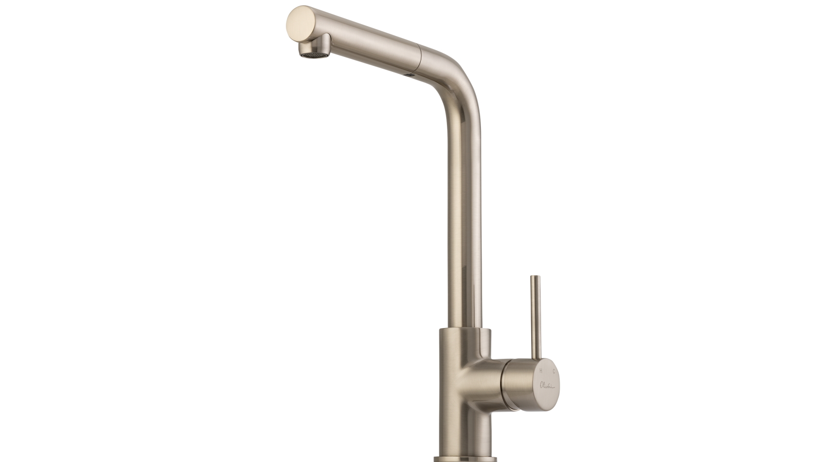 Oliveri Venice Lead Free Brass Pull Out Right Angle Mixer - Brushed Nickel