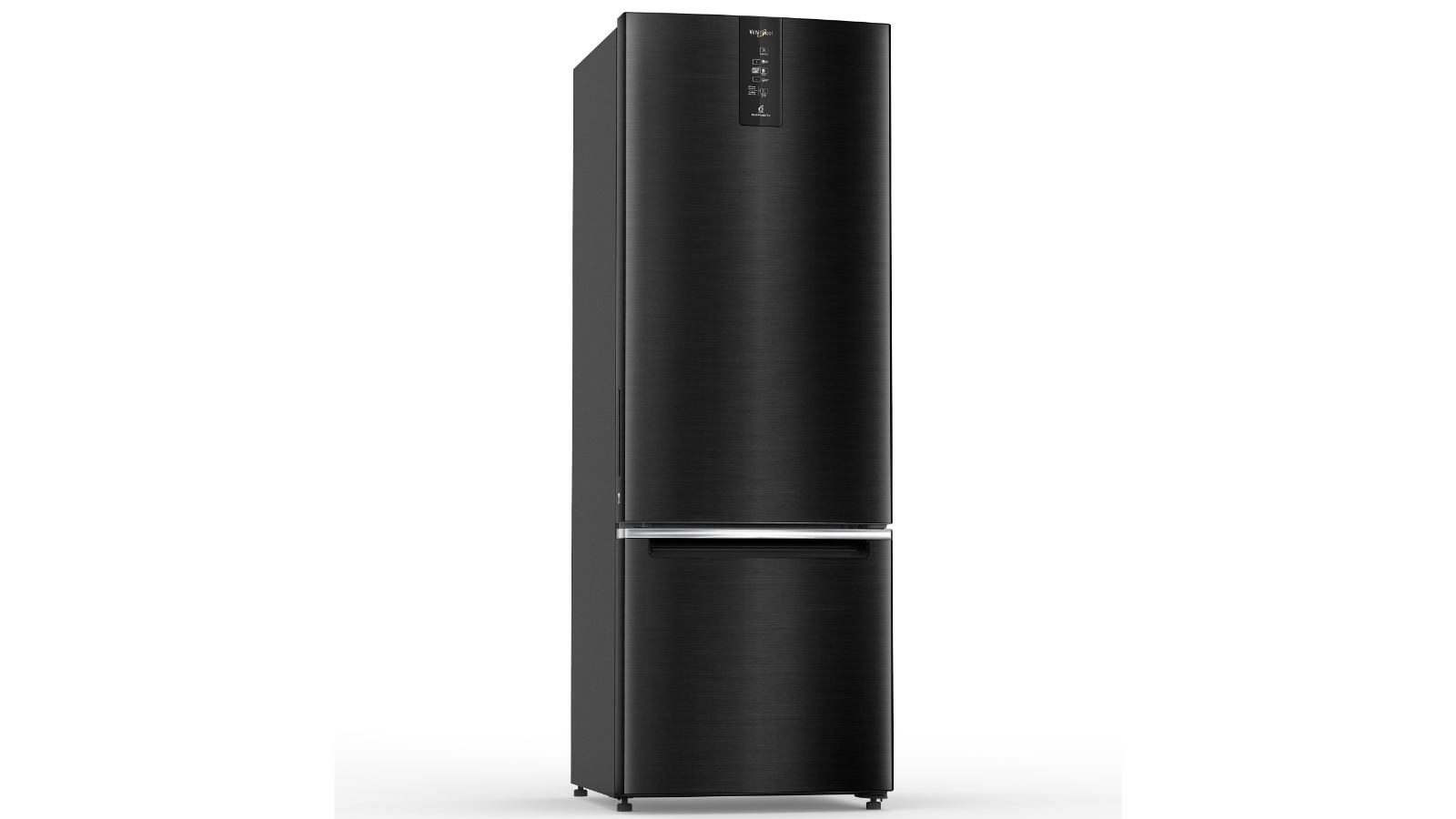 Whirlpool 313L Bottom Mount Fridge Black Stainless Steel Domayne