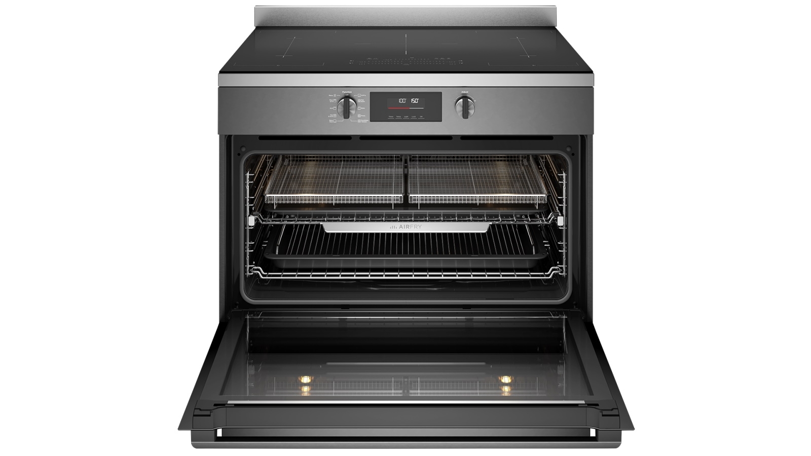 Westinghouse 900mm Pyrolytic Induction Freestanding Oven with AirFry Dark Stainless Steel Domayne