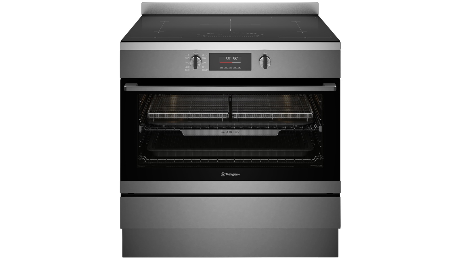 Westinghouse 900mm Pyrolytic Induction Freestanding Oven with AirFry - Dark Stainless Steel