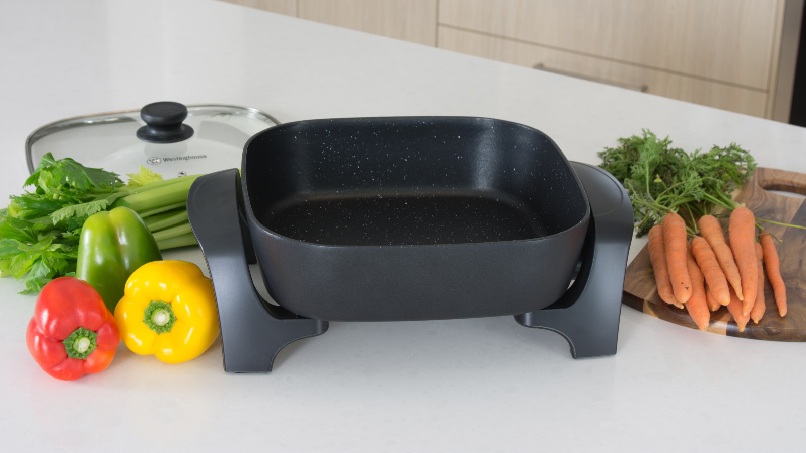 Westinghouse Square Electric Frypan Black Domayne