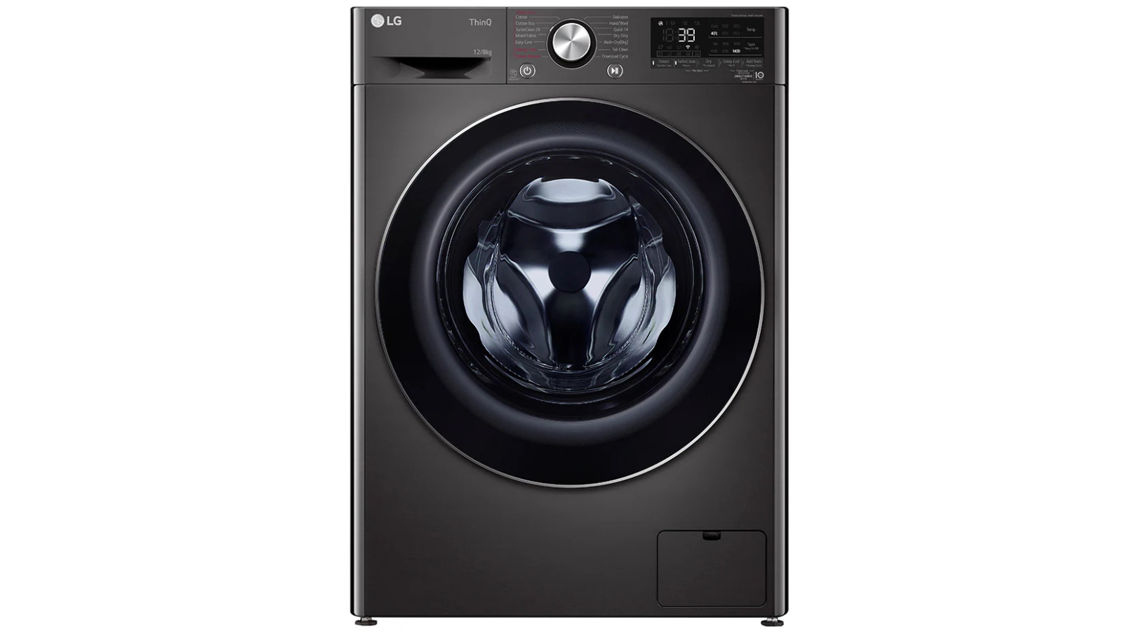 LG 12kg/8kg Series 9 Front Load Washer Dryer Combo with Steam - Black Steel
