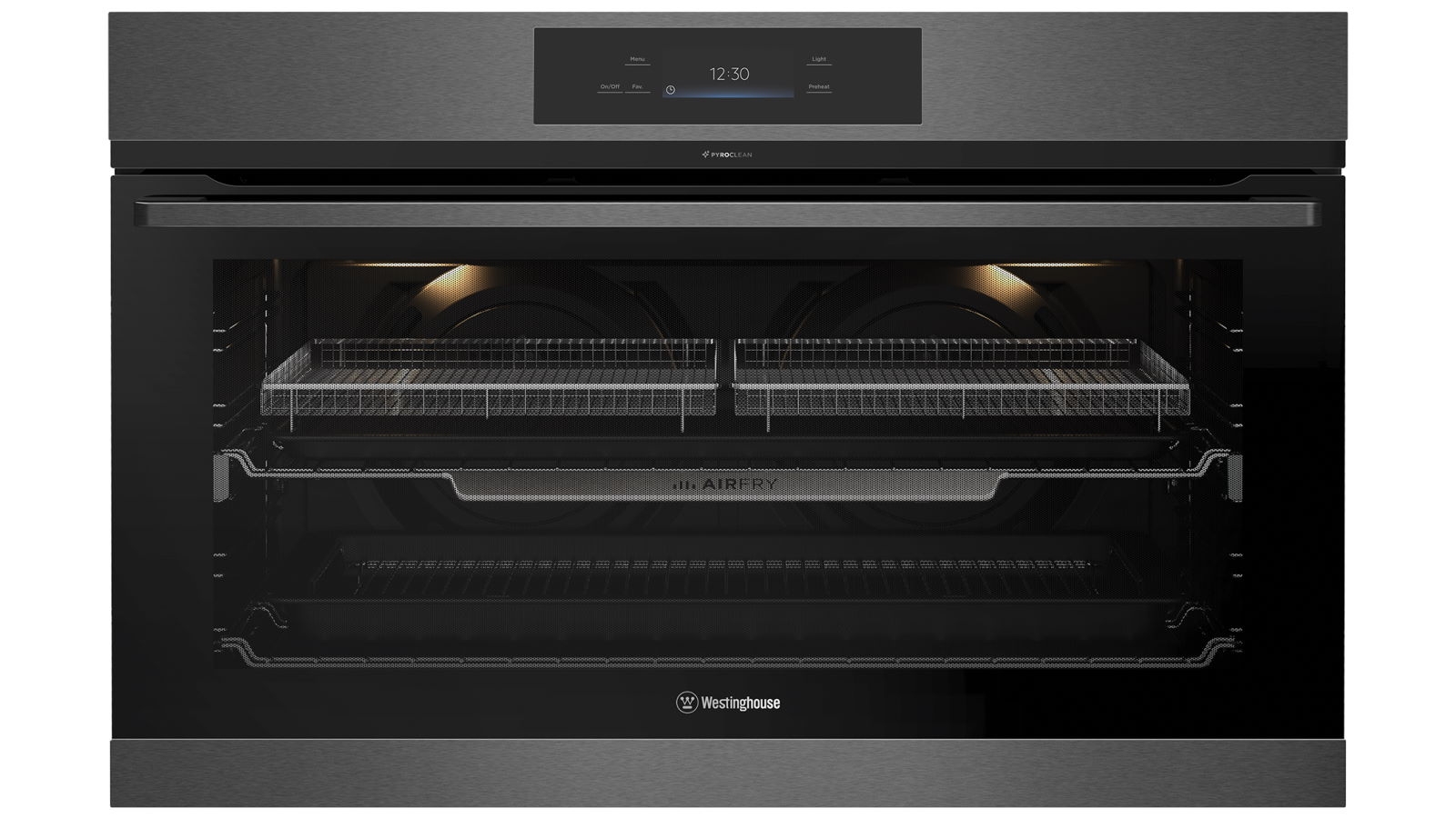 Westinghouse 900mm Multi-Function 17 Pyrolytic Oven with Air Fry - Dark Stainless Steel