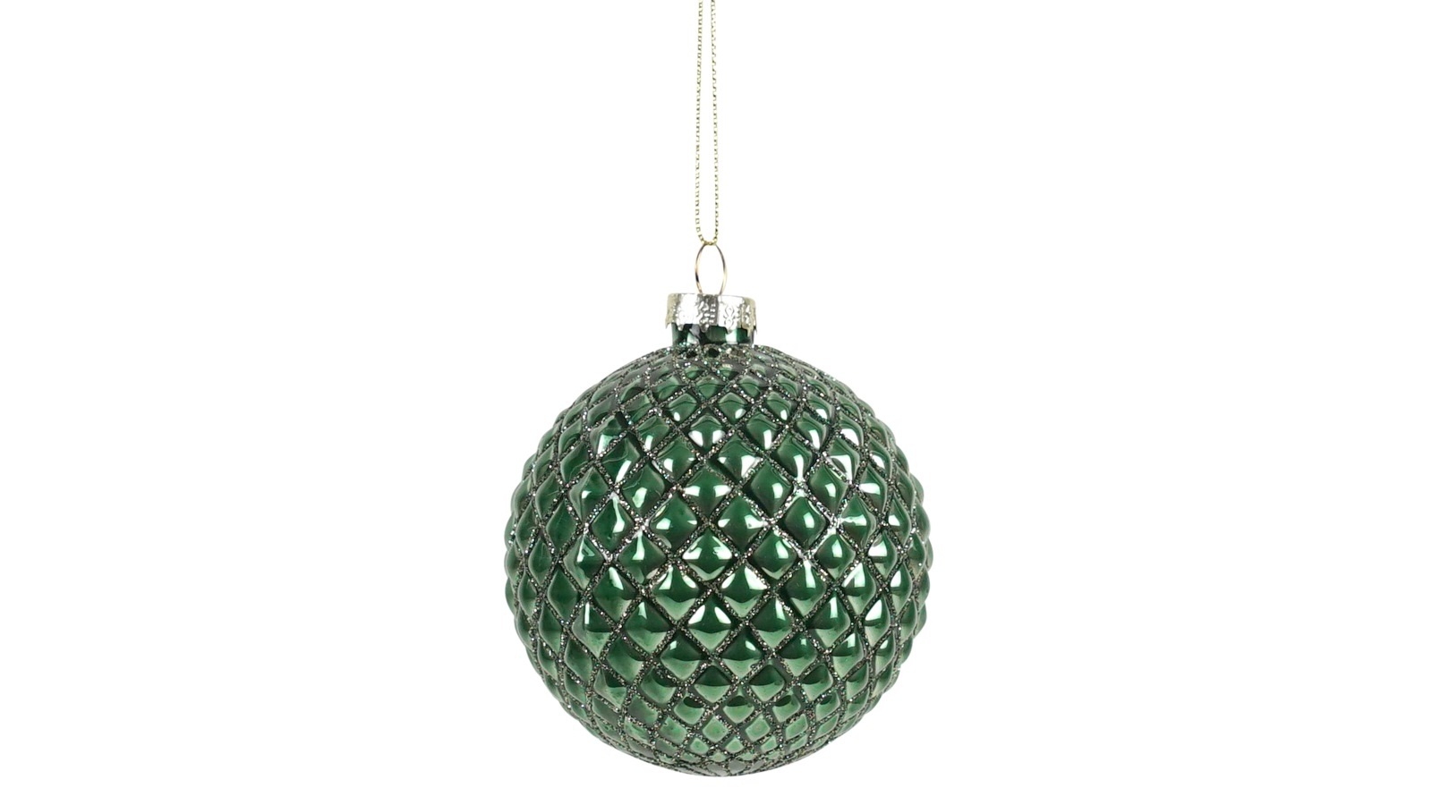 Ball Quilted Dark Green Bauble